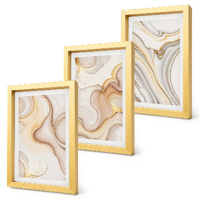 Juego de 3 cuadros decorativos Decoración elegante con motivos abstractos lineales