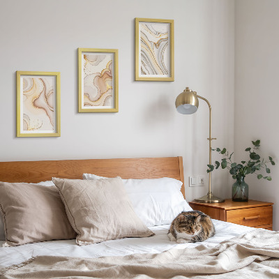 Juego de 3 cuadros decorativos Decoración elegante con motivos abstractos lineales
