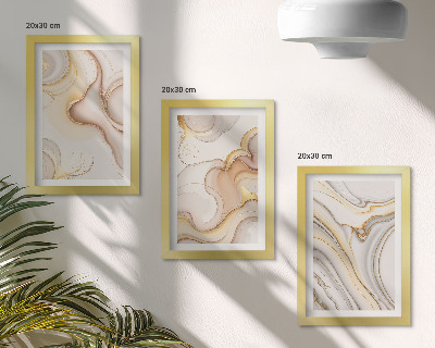 Juego de 3 cuadros decorativos Decoración elegante con motivos abstractos lineales