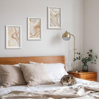Juego de 3 cuadros decorativos Decoración elegante con motivos abstractos lineales