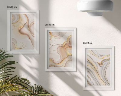 Juego de 3 cuadros decorativos Decoración elegante con motivos abstractos lineales
