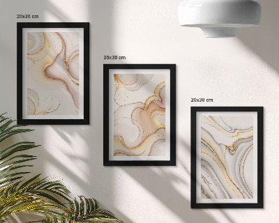 Juego de 3 cuadros decorativos Decoración elegante con motivos abstractos lineales
