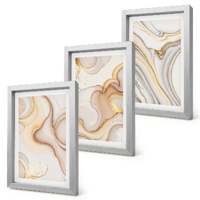 Juego de 3 cuadros decorativos Decoración elegante con motivos abstractos lineales