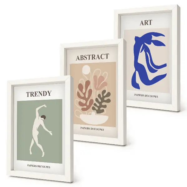 Tríptico enmarcado carteles con figuras y plantas de estilo elegante de Henri Matisse