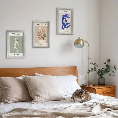 Tríptico enmarcado carteles con figuras y plantas de estilo elegante de Henri Matisse