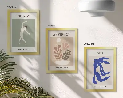 Tríptico enmarcado carteles con figuras y plantas de estilo elegante de Henri Matisse
