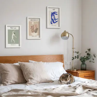 Tríptico enmarcado carteles con figuras y plantas de estilo elegante de Henri Matisse