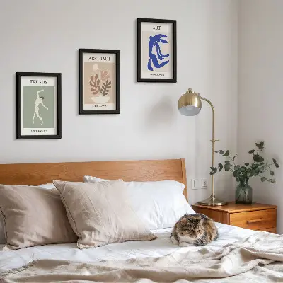 Tríptico enmarcado carteles con figuras y plantas de estilo elegante de Henri Matisse