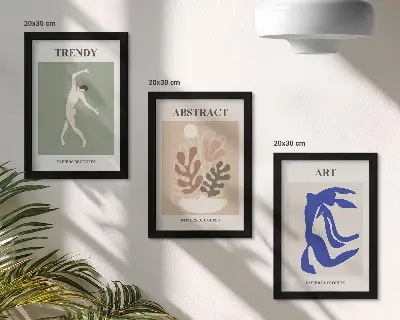 Tríptico enmarcado carteles con figuras y plantas de estilo elegante de Henri Matisse
