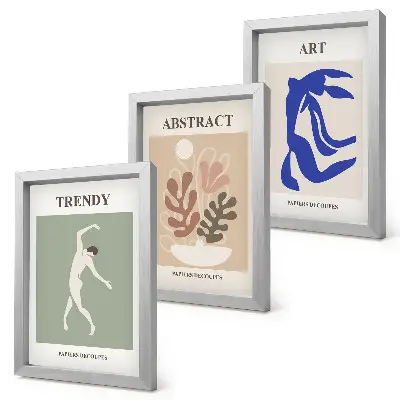 Tríptico enmarcado carteles con figuras y plantas de estilo elegante de Henri Matisse