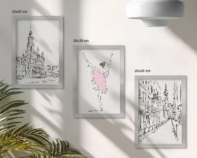 Tríptico de bailarinas y arquitectura imágenes elegantes enmarcadas