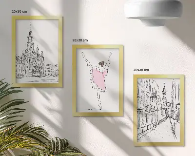 Tríptico de bailarinas y arquitectura imágenes elegantes enmarcadas