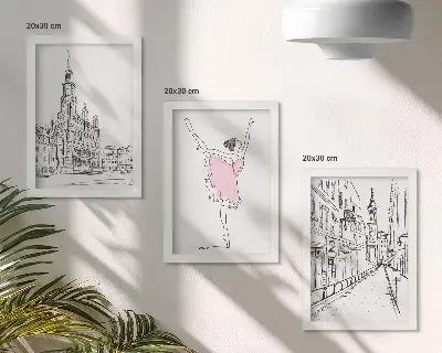 Tríptico de bailarinas y arquitectura imágenes elegantes enmarcadas