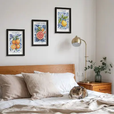 Juego de 3 cuadros decorativos con ilustraciones antiguas de cítricos