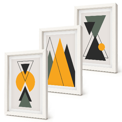 Juego de 3 cuadros decorativos Formas geométricas abstractas