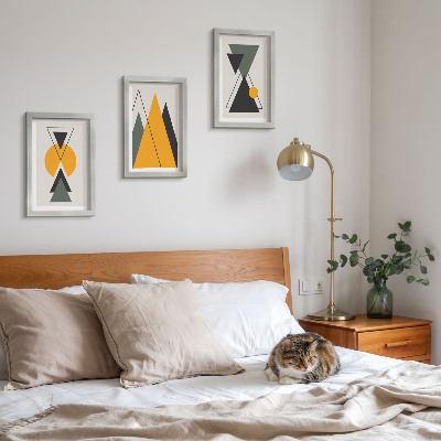Juego de 3 cuadros decorativos Formas geométricas abstractas