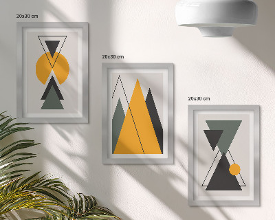 Juego de 3 cuadros decorativos Formas geométricas abstractas