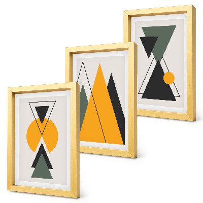 Juego de 3 cuadros decorativos Formas geométricas abstractas