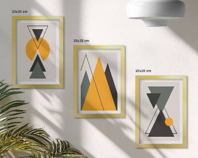Juego de 3 cuadros decorativos Formas geométricas abstractas