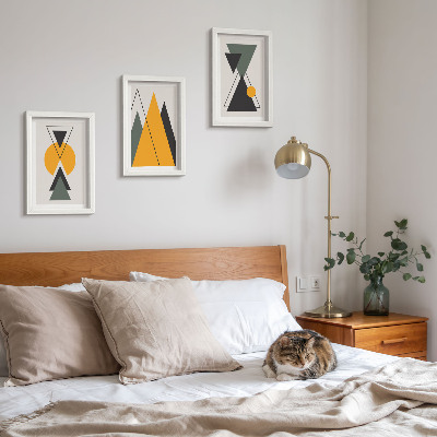 Juego de 3 cuadros decorativos Formas geométricas abstractas