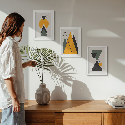Juego de 3 cuadros decorativos Formas geométricas abstractas