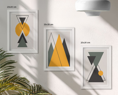Juego de 3 cuadros decorativos Formas geométricas abstractas