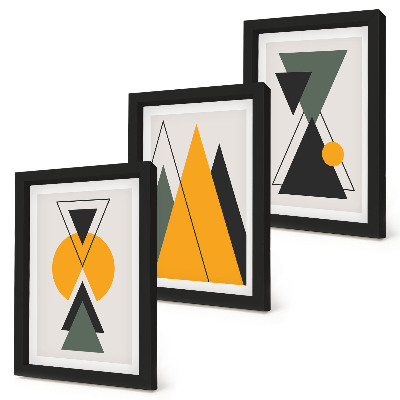 Juego de 3 cuadros decorativos Formas geométricas abstractas