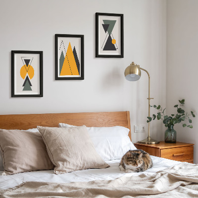 Juego de 3 cuadros decorativos Formas geométricas abstractas