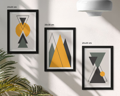 Juego de 3 cuadros decorativos Formas geométricas abstractas