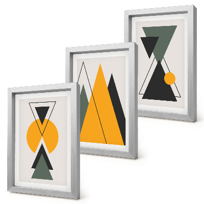 Juego de 3 cuadros decorativos Formas geométricas abstractas