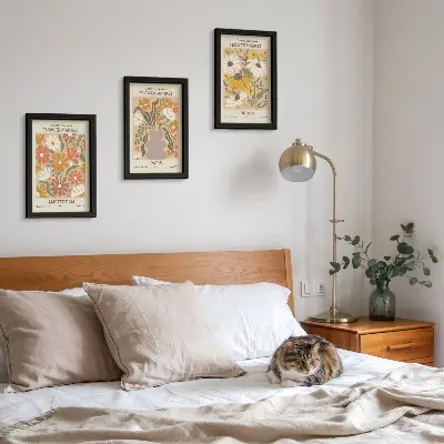 Juego de 3 cuadros decorativos con estampados florales de Ámsterdam, París y Londres