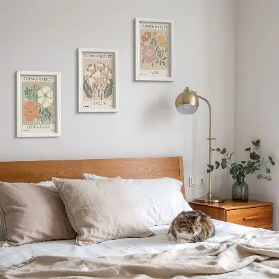 Juego de 3 cuadros decorativos con carteles florales de Copenhague, Londres y París