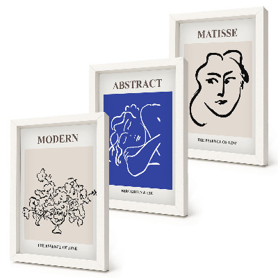 Tríptico enmarcado Carteles al estilo moderno y abstracto de Henri Matisse.