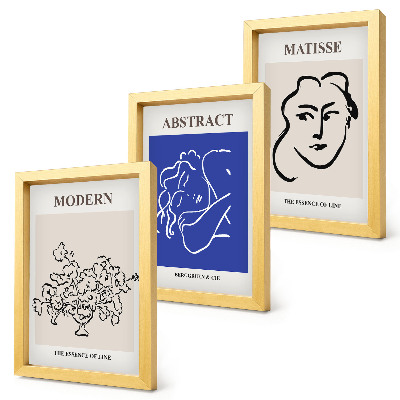 Tríptico enmarcado Carteles al estilo moderno y abstracto de Henri Matisse.