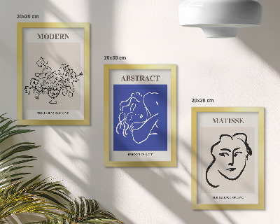 Tríptico enmarcado Carteles al estilo moderno y abstracto de Henri Matisse.