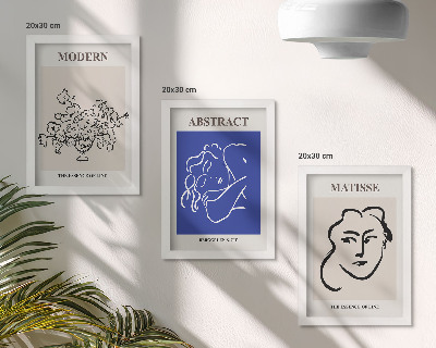 Tríptico enmarcado Carteles al estilo moderno y abstracto de Henri Matisse.