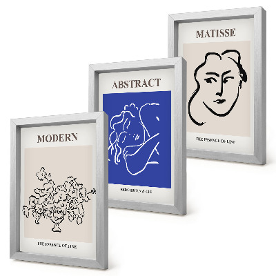 Tríptico enmarcado Carteles al estilo moderno y abstracto de Henri Matisse.