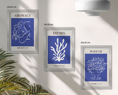 Juego de 3 cuadros decorativos Elegantes carteles azules de Henri Matisse