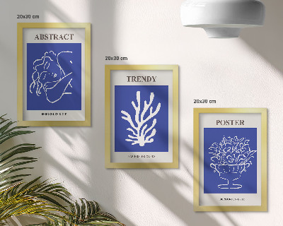 Juego de 3 cuadros decorativos Elegantes carteles azules de Henri Matisse