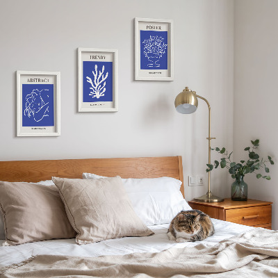 Juego de 3 cuadros decorativos Elegantes carteles azules de Henri Matisse