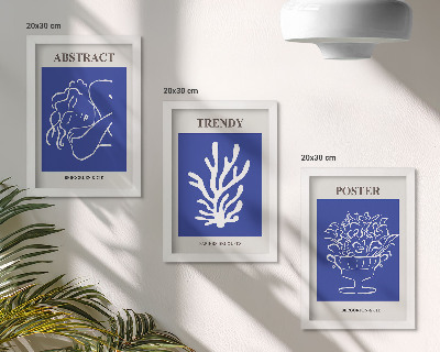 Juego de 3 cuadros decorativos Elegantes carteles azules de Henri Matisse