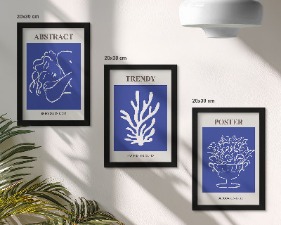 Juego de 3 cuadros decorativos Elegantes carteles azules de Henri Matisse