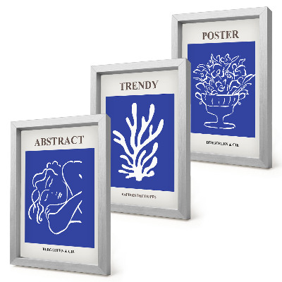 Juego de 3 cuadros decorativos Elegantes carteles azules de Henri Matisse