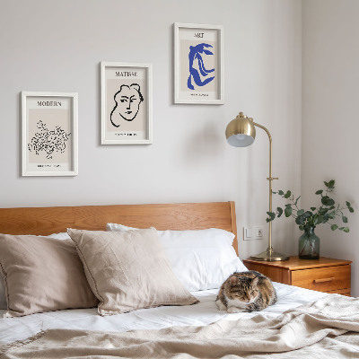 Juego de 3 cuadros decorativos Carteles abstractos al estilo minimalista de Henri Matisse.