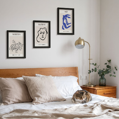 Juego de 3 cuadros decorativos Carteles abstractos al estilo minimalista de Henri Matisse.