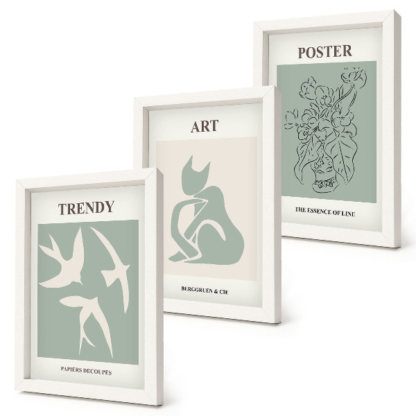 Tríptico enmarcado Ilustraciones elegantes de Henri Matisse