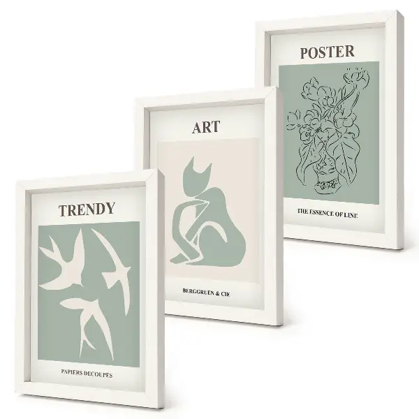 Ilustraciones elegantes de Henri Matisse tríptico enmarcado