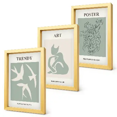 Ilustraciones elegantes de Henri Matisse tríptico enmarcado