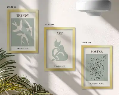 Ilustraciones elegantes de Henri Matisse tríptico enmarcado
