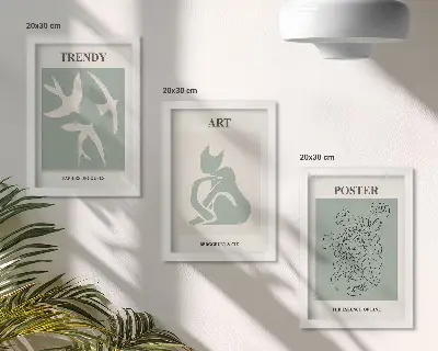 Ilustraciones elegantes de Henri Matisse tríptico enmarcado